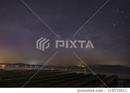 Winter starscape in Setouchi, rising summer Milky Way Winter starscape in Setouchi, rising summer Milky Way 119535651