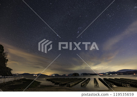 Winter starscape in Setouchi Orion and the Milky Way in winter Winter starscape in Setouchi Orion and the Milky Way in winter 119535659