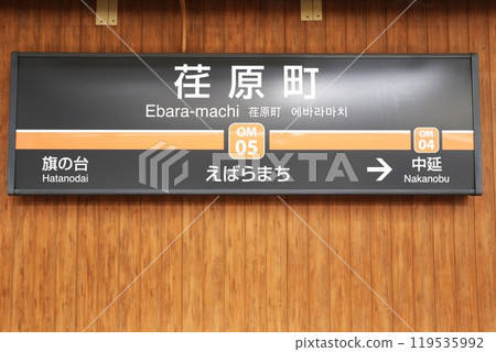 Ebaramachi Station (Oimachi Line) station sign Ebaramachi Station (Oimachi Line) station sign 119535992