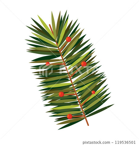 Detailed christmas holly leaf icon Vector 119536501