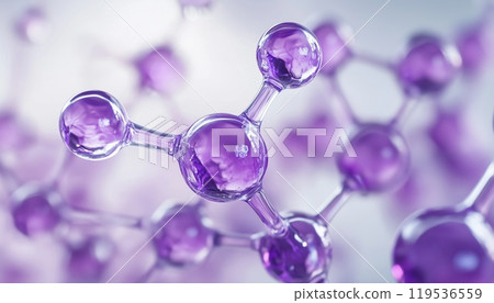 3d Rendering Of Purple Cosmetics Liquid Ball Molecular Structure: A Stunning 3d Illustration Of Innovative Beauty Technology. 3d Rendering Of Purple Cosmetics Liquid Ball Molecular Structure: A Stunning 3d Illustration Of Innovative Beauty Technology. 119536559