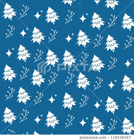Winter tree icons Pattern background Vector 119536567