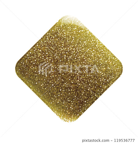 A square design part with sparkling gold glitter. 119536777