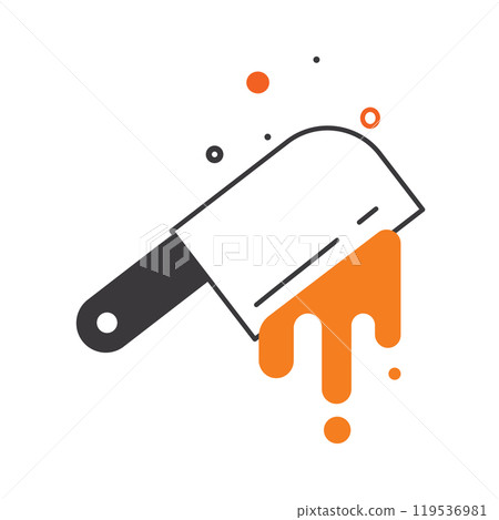 Halloween butcher knife with dripping blood design, Vector Halloween butcher knife with dripping blood design, Vector 119536981