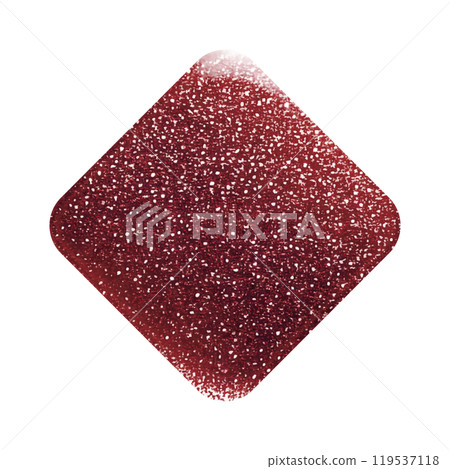 A diamond-shaped design with deep red glitter. 119537118