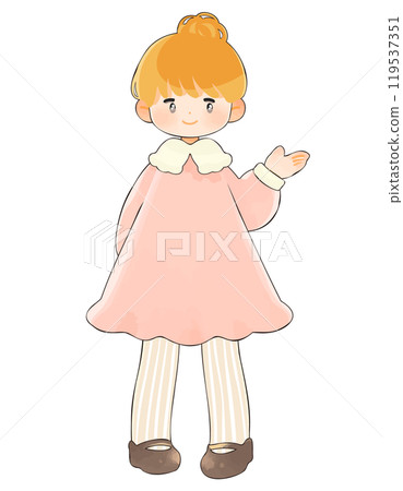 引導姿勢的小女孩 119537351