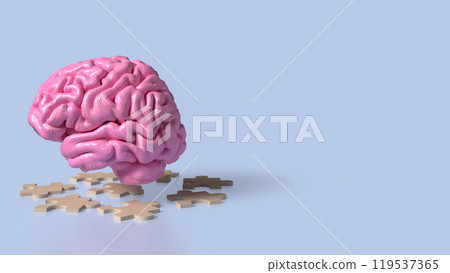 The brain and jigsaw for sci or education concept 3d rendering. The brain and jigsaw for sci or education concept 3d rendering. 119537365