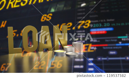 The loan and coins for Business concept 3d rendering. The loan and coins for Business concept 3d rendering. 119537382