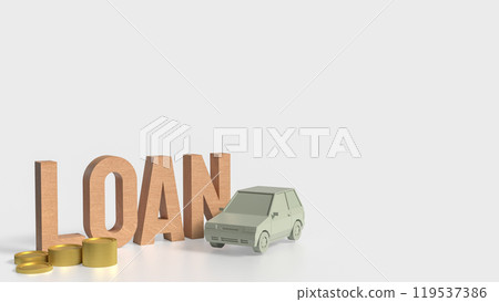 The  Car Loan and coins for Business concept 3d rendering. 119537386