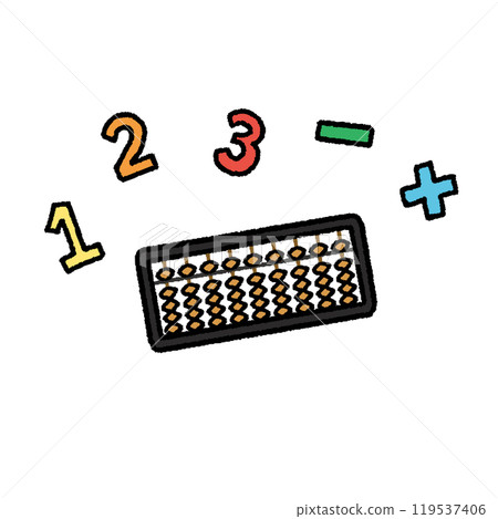 Simple hand-drawn illustration of an abacus 119537406