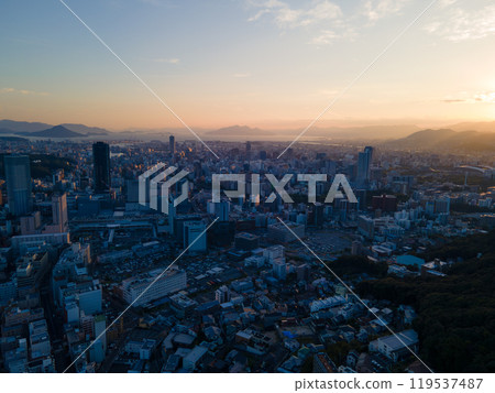 Hiroshima cityscape at dusk 03 119537487
