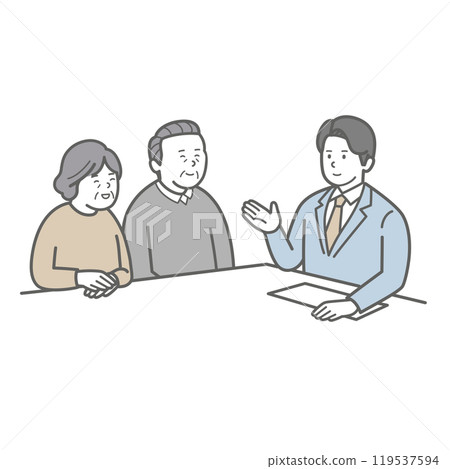 老夫婦微笑著交談 119537594