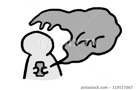 Hand-drawn illustration of a person holding a mobile phone about to be hit by search results Hand-drawn illustration of a person holding a mobile phone about to be hit by search results 119537867