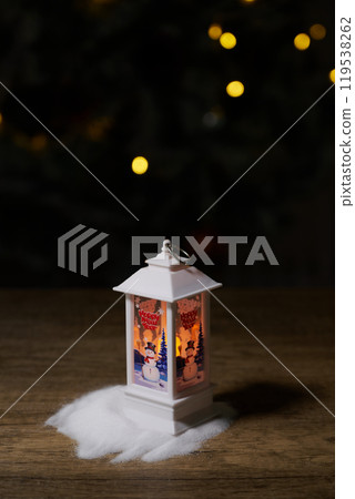 Snowman lantern, Nativity decoration, winter light, night view, warm lantern decoration, Nativity tree background, lantern hanging Snowman lantern, Nativity decoration, winter light, night view, warm lantern decoration, Nativity tree background, lantern hanging 119538262