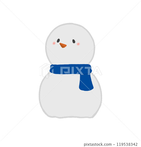 snowman with blue muffler 119538342