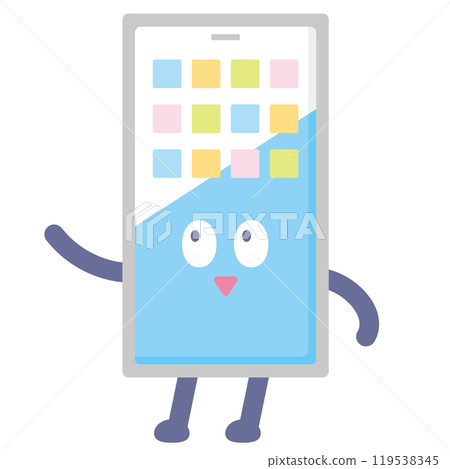 Cute smartphone character illustration 119538345