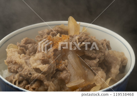 Beef bowl: Beef bowl served in a bowl 119538468