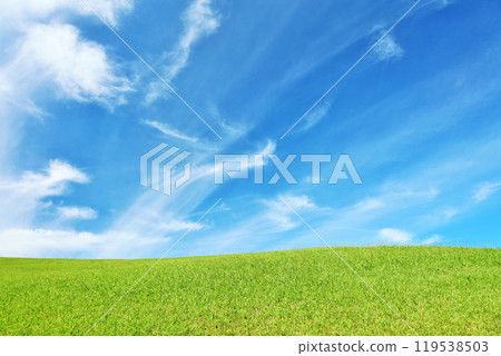 秋天的藍天和美麗的草原風光 秋天的藍天和美麗的草原風光 119538503