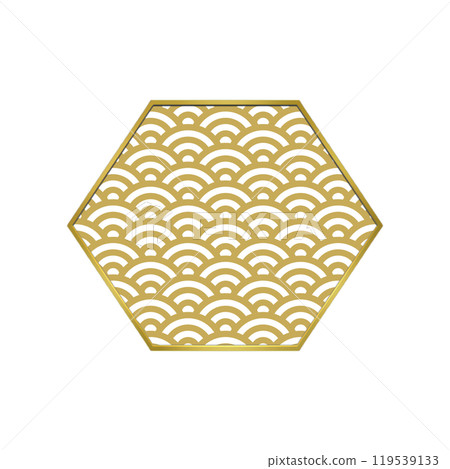 日式六角框青海波一金 119539133