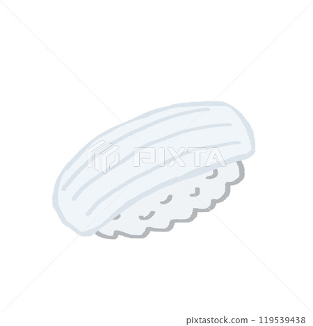 Hand-drawn squid sushi, one piece illustration 119539438