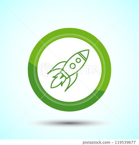 Rocket icon design illustration, Business start up symbol, Rocket launching sign, Button Design Rocket icon design illustration, Business start up symbol, Rocket launching sign, Button Design 119539677