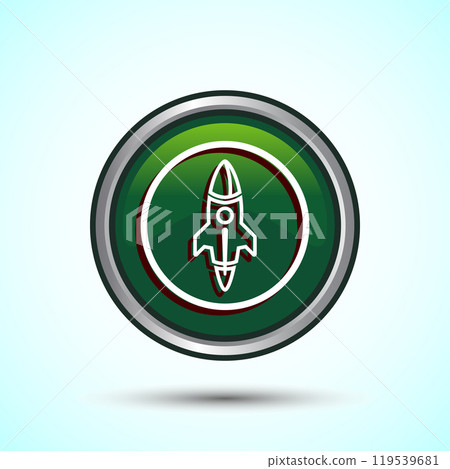 Rocket icon design illustration, Business start up symbol, Rocket launching sign, Button Design 119539681
