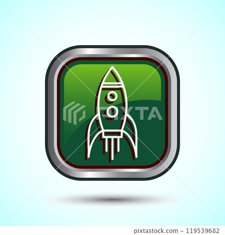 Rocket icon design illustration, Business start up symbol, Rocket launching sign, Button Design 119539682