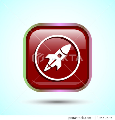 Rocket icon design illustration, Business start up symbol, Rocket launching sign, Button Design 119539686