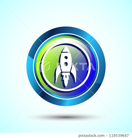 Rocket icon design illustration, Business start up symbol, Rocket launching sign, Button Design 119539687