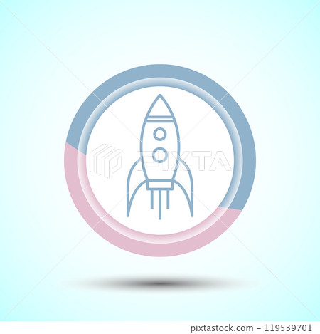 Rocket icon design illustration, Business start up symbol, Rocket launching sign, Button Design 119539701