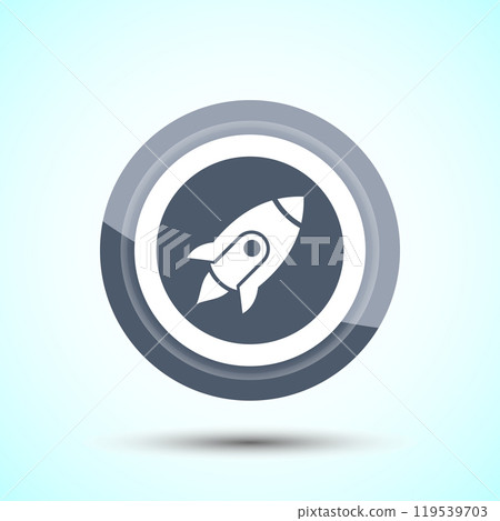 Rocket icon design illustration, Business start up symbol, Rocket launching sign, Button Design 119539703