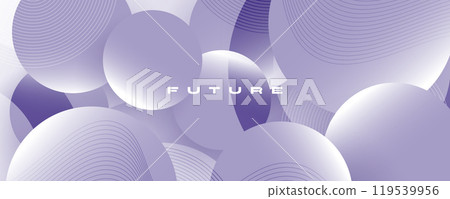 Modern Abstract White and Purple Background with Circle Shapes in Futuristic Concept 119539956