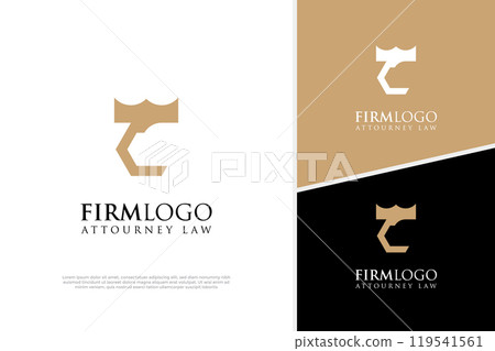 Initial C Lawyer logo design, Justice legal badge Law firm logo design template 119541561