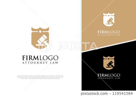 Lawyer logo design, Justice legal badge Law firm logo design template 119541564