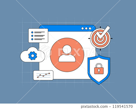Zero-Party Data Collection for Personalized Marketing. Collect user-provided data to deliver personalized experiences without third-party cookies. User form and data sharing icons vector Illustration 119541570