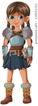 Brave Young Warrior Girl 119541721