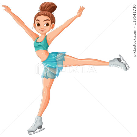 Graceful Ice Skating Girl 119541730