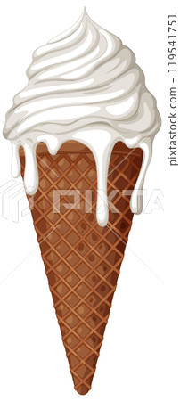 Delicious Vanilla Ice Cream Cone Delicious Vanilla Ice Cream Cone 119541751