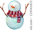 Watercolor style illustration of snowman 119541872