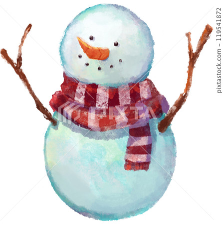 雪人水彩風格插畫 119541872