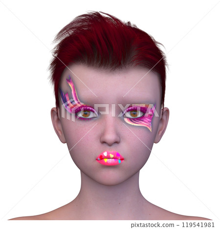 Female face up - Stock Illustration [119541981] - PIXTA