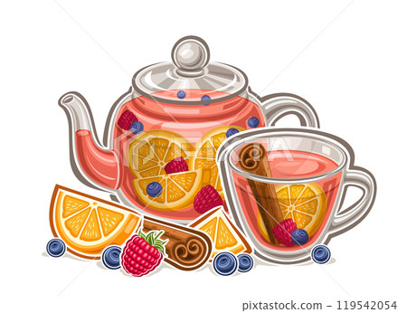 Vector logo for Fruit Tea Drink Vector logo for Fruit Tea Drink 119542054