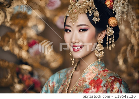 Asian hair and makeup styles that reflect future trends in 2100: Beautiful women's images generated by AI Asian hair and makeup styles that reflect future trends in 2100: Beautiful women's images generated by AI 119542120