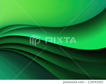 Green wave and line abstract background. Generative AI 119543002