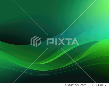 Green wave and line abstract background. Generative AI Green wave and line abstract background. Generative AI 119543017