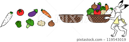 Choju-giga Carrying vegetables 119543019
