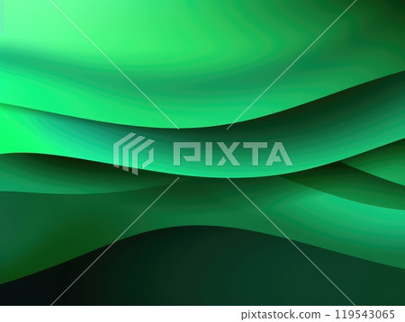 Green wave and line abstract background. Generative AI 119543065