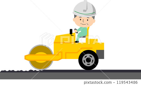 Senior man paving asphalt Senior man paving asphalt 119543486