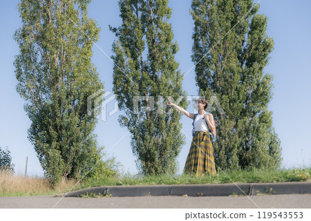Young woman hiking 119543553