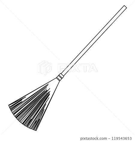 An illustration of a broom, a cleaning tool An illustration of a broom, a cleaning tool 119543653